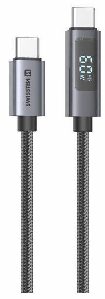 Swissten LCD Kabelis 60W USB-C -