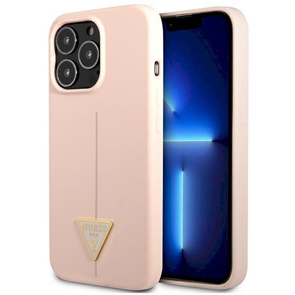 Guess GUHCP13XSLTGP Silicone Triangle Защитный чехол для iPhone 13 Pro Max 6,7" / розовый (GUHCP13XSLTGP)