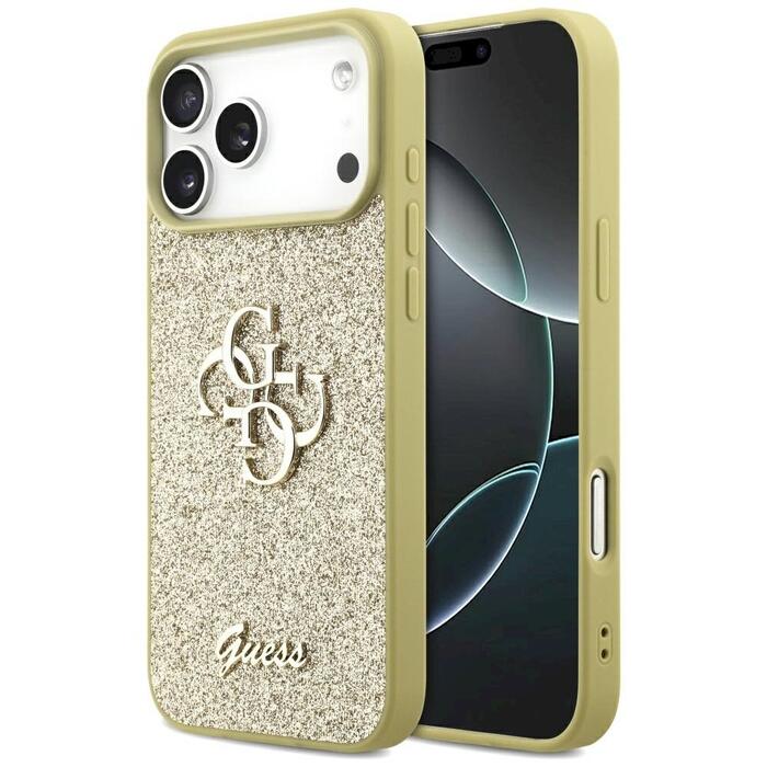 Guess Fixed Glitter Big 4G case Защитный чехол для iPhone 17 Pro Max / золотой (GUHCP17XHG4SGD)
