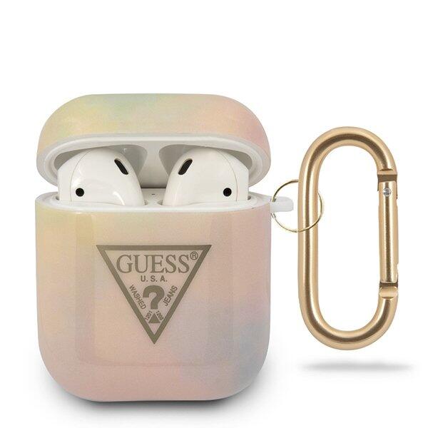 Guess GUACA2TPUMCGG01 AirPods cover Защитный чехол для AirPods Tie & Dye Collection / розовый (GUACA2TPUMCGG01)