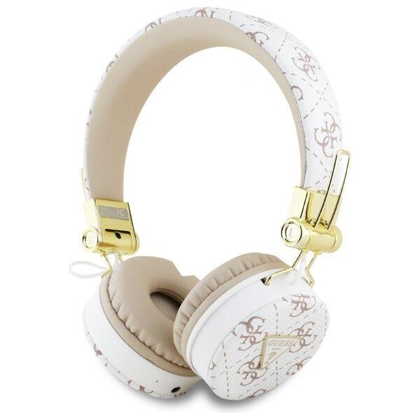 Guess Over-Ear Bluetooth Headphones ENC GUBH70E4PTMH 4G Triangle Round Shape Bezvadu austiņas / balts (GUBH70E4PTMH)