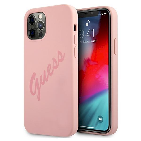 Guess GUHCP12LLSVSPI Script Vintage Защитный чехол для iPhone 12 Pro Max 6,7" / розовый (GUHCP12LLSVSPI)