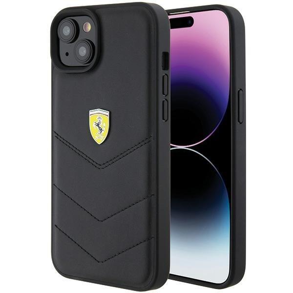 Ferrari Quilted Metal Logo Back Case