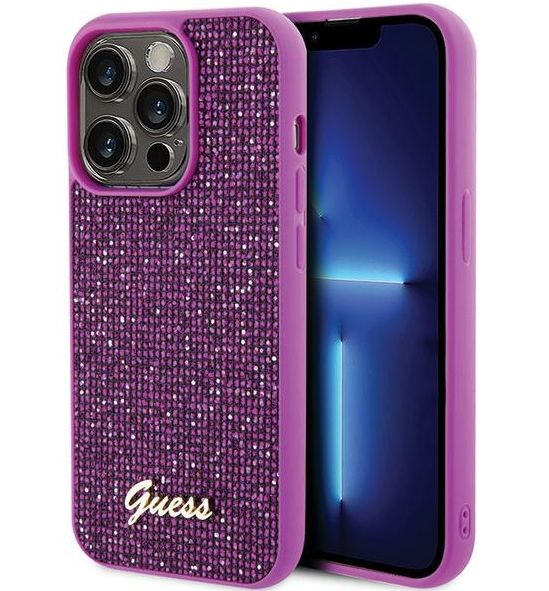 Guess PU Disco Script Metal Case Защитный Чехол для Apple iPhone 15 Pro Max (GUHCP15XPMSDGSF)