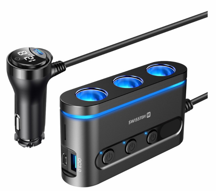 Swissten Auto Lādētājs 2x USB-C PD
