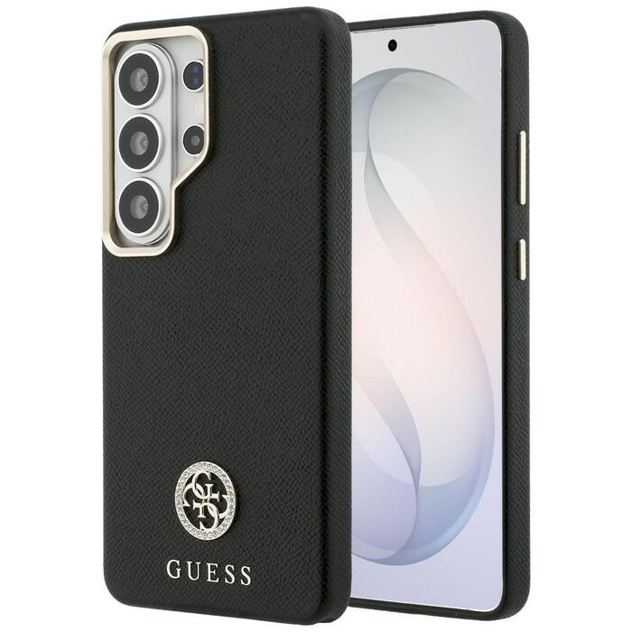Guess Rhinestone Round Logo MagSafe Защитный чехол для Samsung Galaxy S26 Ultra / чёрный (GUHMS26LPGCRMDEK)
