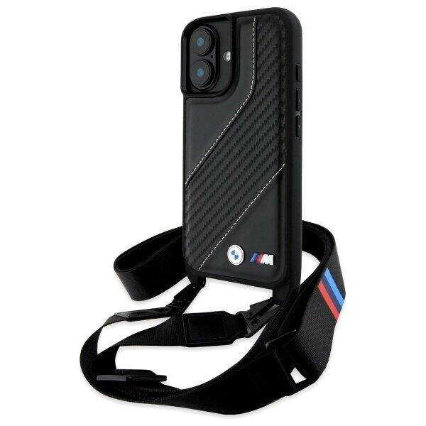 BMW M Edition Carbon Stripe & Strap Защитный Чехол для Apple iPhone 16 Plus (BMHCP16M23PSCCK)