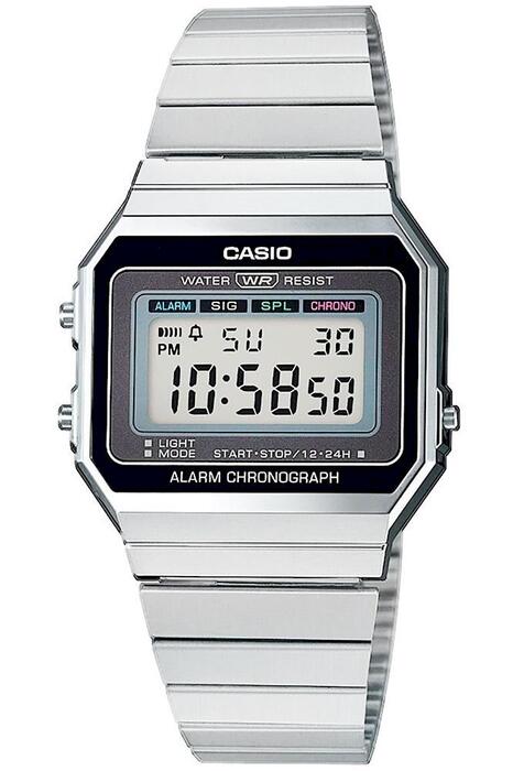 CASIO A700WE-1AEF Unisex pulkstenis / Sudraba