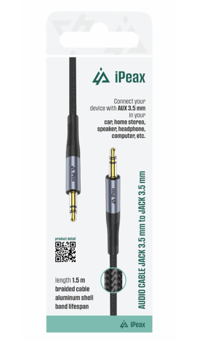 iPEAX Адаптер 3.5mm JACK / 1.5m (90010140)
