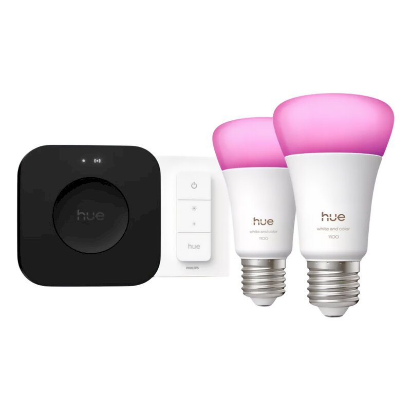 Philips Hue Bridge Pro + 2 x E27 + регулятор яркости Набор для умного освещения (8720169374683)