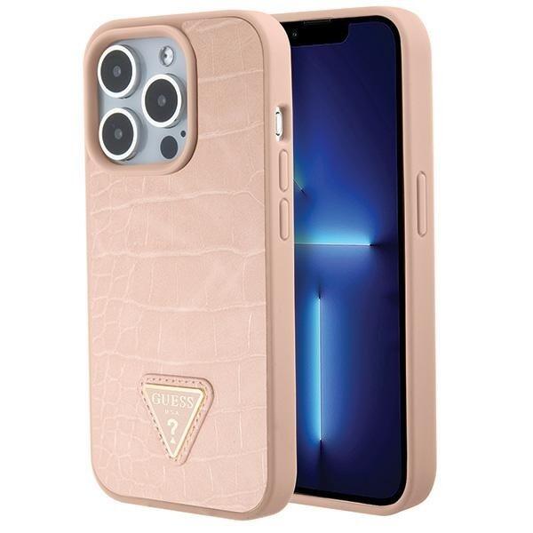 Guess Croco Triangle Logo Защитный Чехол для Apple iPhone 15 Pro Max (GUHCP15XPCRTHCP)