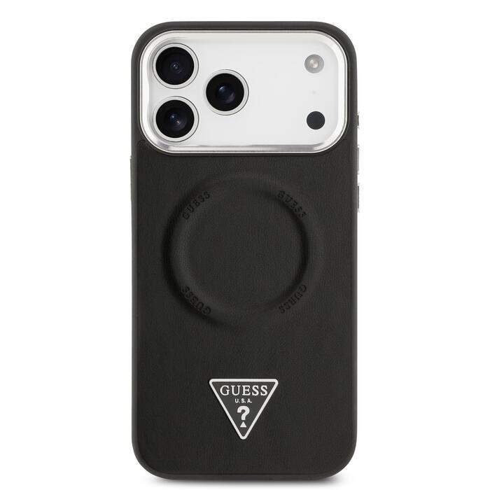 Guess PU Leather Triangle Logo MagSafe Case Чехол для Apple iPhone 17 Pro Max (GUHMP17XPSDTSCMK)