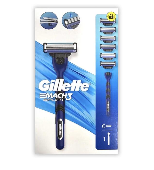 Gillette Mach3 Sport Skūšanās Skuvekļa Komplekts