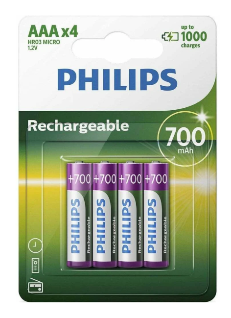 Philips R03B4A70/10 Lādējamās Baterijas AAA 4gab
