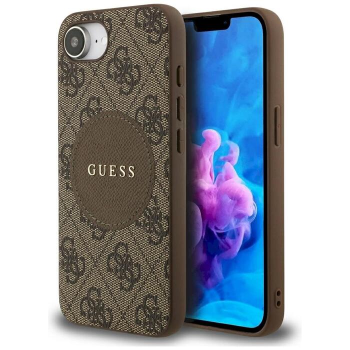 Guess 4G Circle Classic Logo MagSafe Case Защитный чехол для iPhone 16e / 17e / коричневый (GUHMPSE4P4PGRSGW)