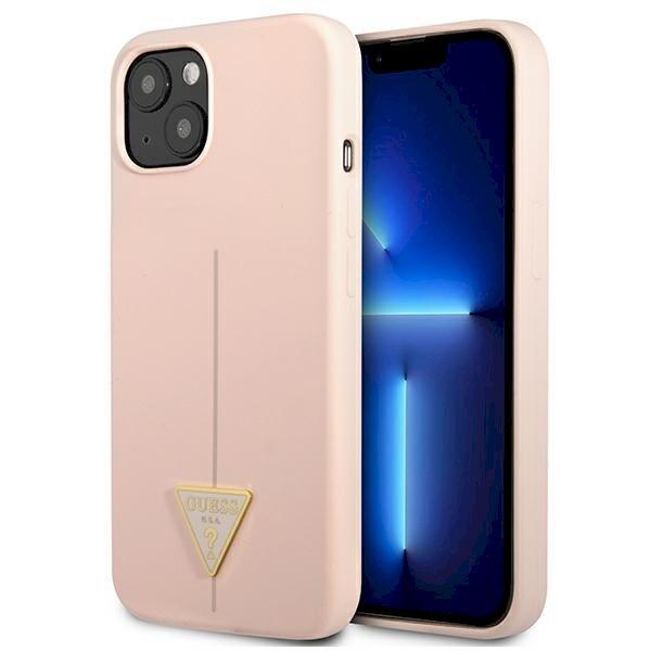 Guess GUHCP13SSLTGP Silicone Triangle Hardcase Защитный чехол для iPhone 13 mini 5,4" / розовый (GUHCP13SSLTGP)