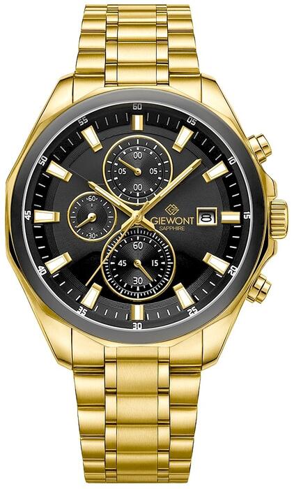 Giewont Chronograph Sapphire Vīriešu pulkstenis / zelta/melns (GW7290-B4)