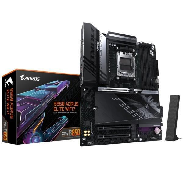 Gigabyte B850 A Elite WF7 Материнская плата AMD AM5 / B850 / DDR5 4×DIMM / ATX / Wi-Fi 7 / 2.5 GbE (B850AELITEWF7)