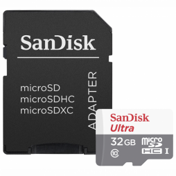 Sandisk Ultra microSDHC 32GB + Adapteris