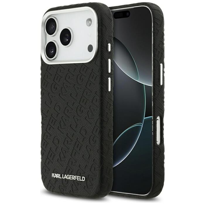 Karl Lagerfeld Grained PU Repeated Logo MagSafe Case Чехол для Apple iPhone 17 Pro (KLHMP17LPGKLFOFK)
