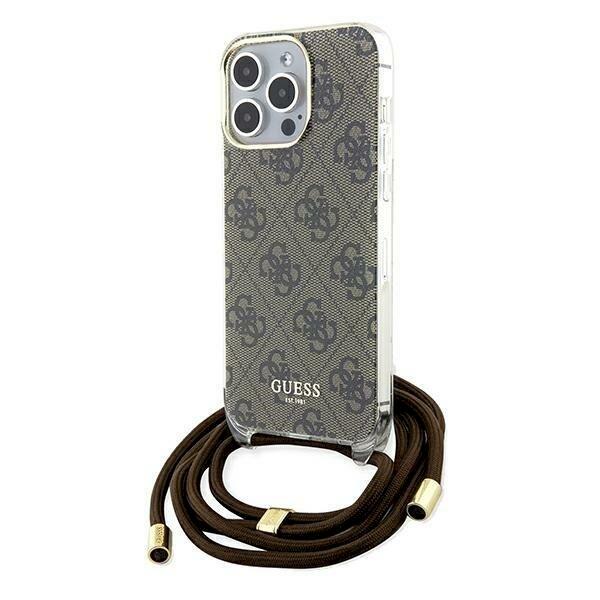 Guess GUHCP15XHC4SEW Crossbody Cord 4G Print Защитный чехол для iPhone 15 Pro Max 6.7" / коричневый (GUHCP15XHC4SEW)
