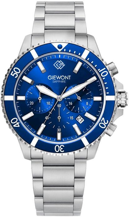 Giewont Chronograph Sapphire Vīriešu rokas pulkstenis GW3970-B3 / sudrabzils (GW3970-B3)