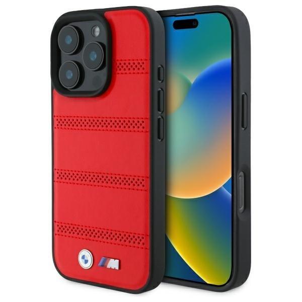 BMW M Perforated And Stitched Line MagSafe Защитный Чехол для Apple iPhone 16 Pro Max (BMHMP16X23PUSPR)