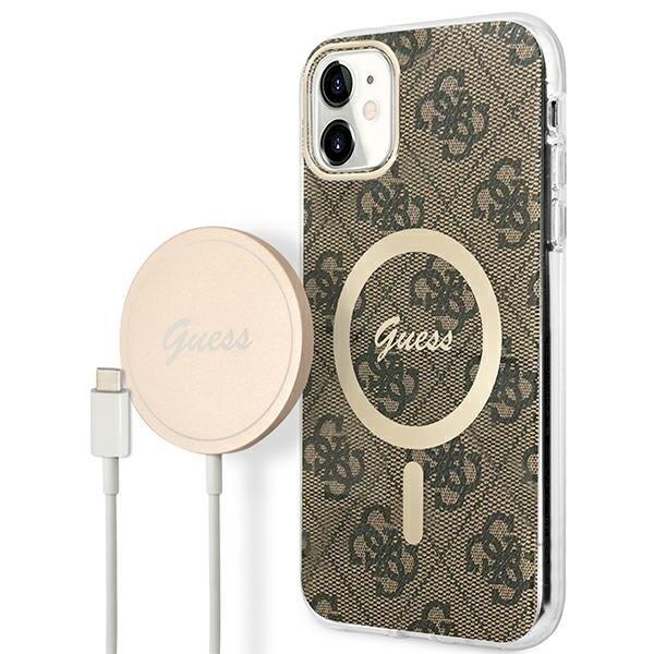 Guess Set GUBPN61H4EACSW Case+ Charger Защитный чехол для iPhone 11 6,1" / коричневый (GUBPN61H4EACSW)