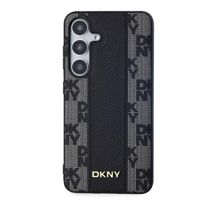 DKNY PU Leather Checkered Pattern MagSafe Case Защитный чехол для Samsung Galaxy S24 / чёрный (DKHMS24SPCPVSLK)