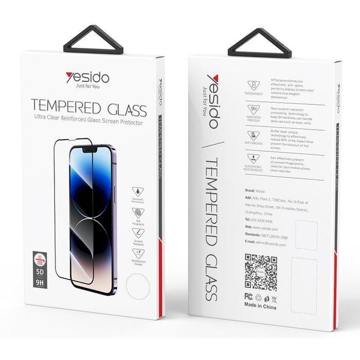 Yesido Tempered Glass 5D Aizsargstikls priekš