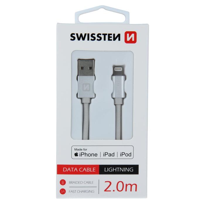 Swissten MFI Textile Fast Charge 3A