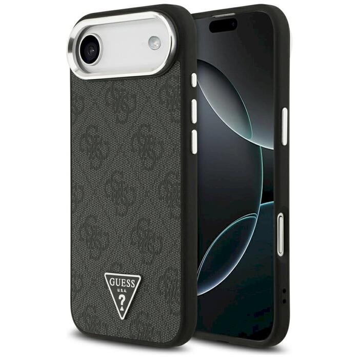 Guess 4G Triangle Logo MagSafe Case Защитный чехол для iPhone Air / чёрный серебристый (GUHMP17MP4TSRCMK)