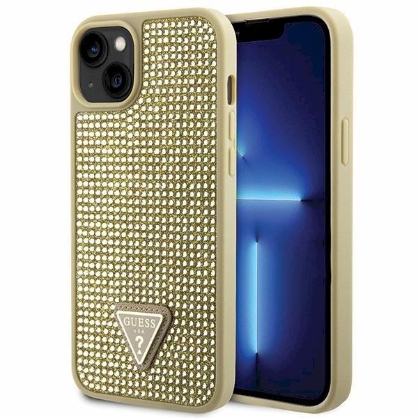 Guess GUHCP14SHDGTPD Hardcase Rhinestone Triangle Защитный чехол для iPhone 14 / 15 / 13 6.1" / золотой (GUHCP14SHDGTPD)