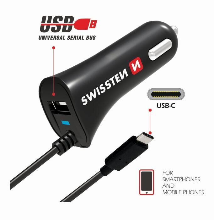 Swissten Premium Auto Lādētājs 12 /