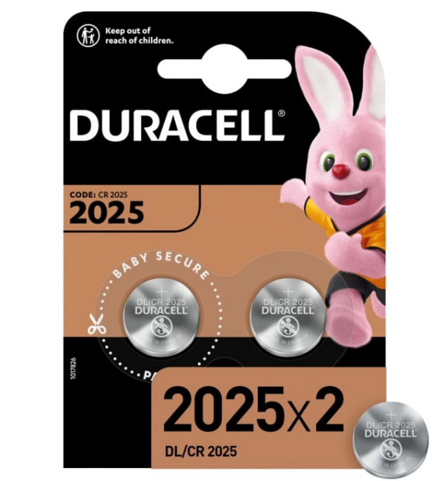 Duracell  CR2025 Litija 3V Baterija 2gb