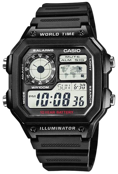 CASIO AE-1200WH-1AVEF Vīriešu pulkstenis (AE-1200WH-1AVEF)