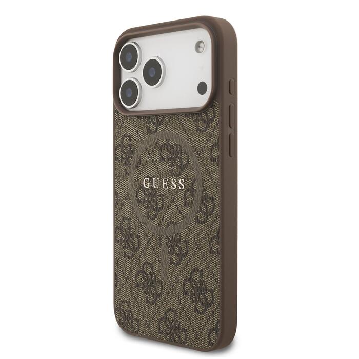 Guess PU Leather 4G Colored Ring MagSafe Case Защитный чехол для iPhone 17 Pro Max / коричневый (GUHMP17XG4GFRW)