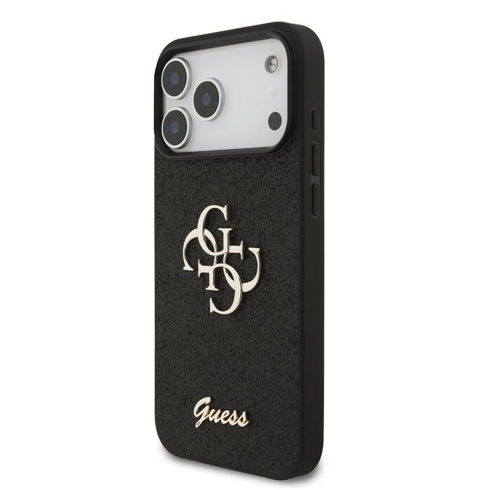 Guess PU Fixed Glitter 4G Metal Logo Case Чехол для Apple iPhone 17 Pro Max (GUHCP17XHG4SGK)