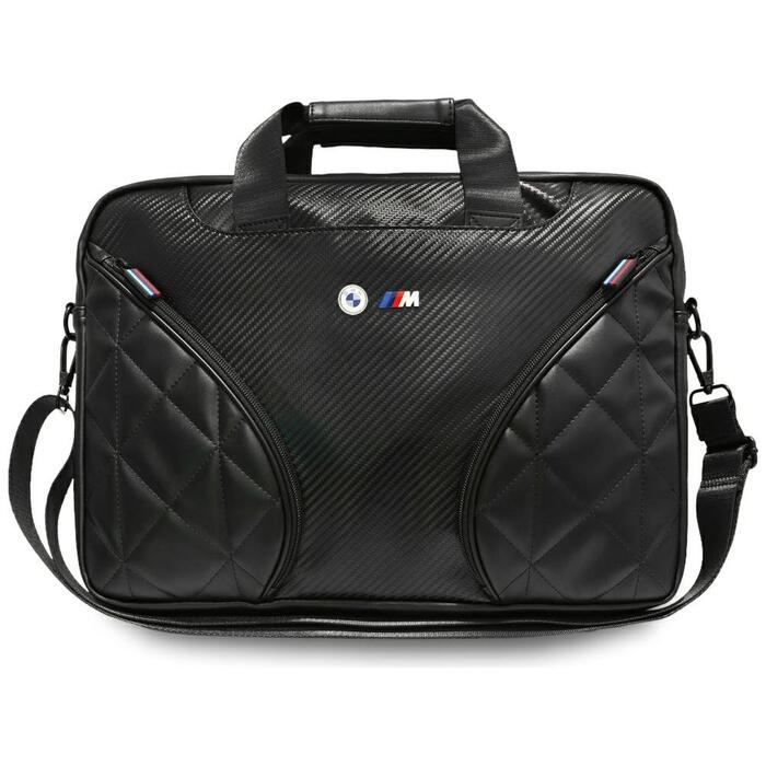 BMW Carbon Pockets & Metal Logo 16" Klēpjdatora Soma Black (BMCB15PCASEPOK)