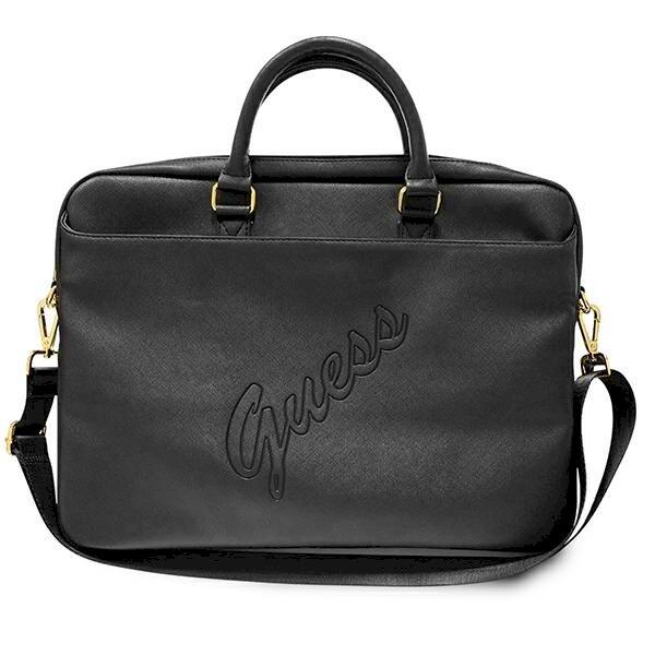 Guess GUCB15PUSASBK Saffiano Script Klēpjdatora maciņš 16" / melns (GUCB15PUSASBK)