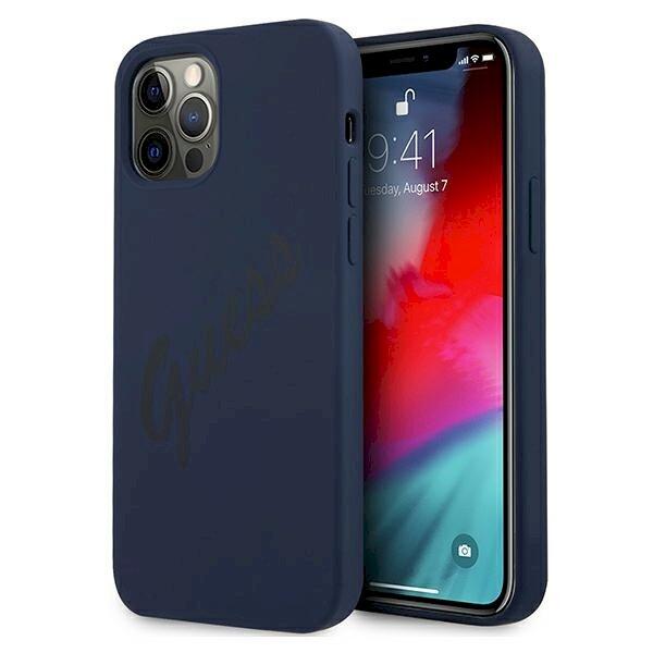 Guess GUHCP12MLSVSBL Script Vintage Защитный чехол для iPhone 12/12 Pro 6,1" / синий (GUHCP12MLSVSBL)