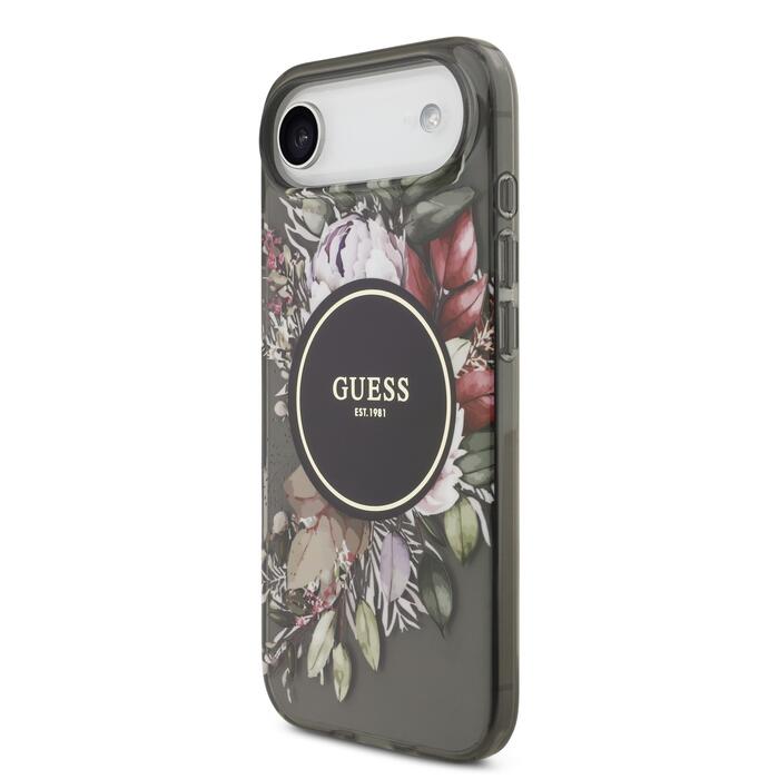 Guess IML Flowers Strap MagSafe Case Защитный чехол для iPhone Air / чёрный (GUHMP17MHFWBRCESK)