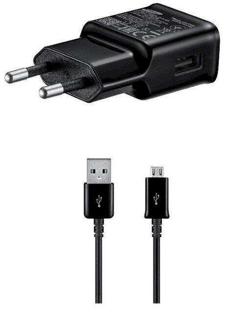 Samsung EP-TA200EBE + ECB-DU4EBE 15W Сетевое зарядное устройство + дата-кабель microUSB для Samsung чёрный (OOB Bulk) (EP-TA200EBE/ECB-DU4EBE)