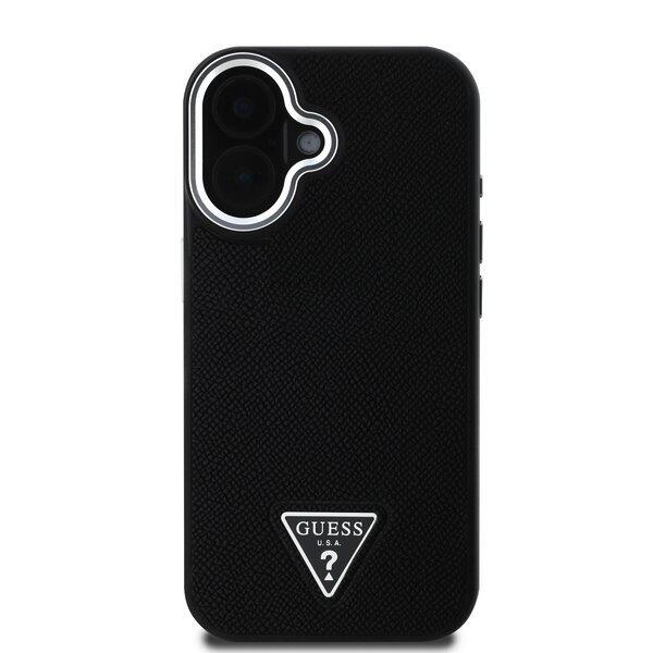 Guess PU Grained Triangle Logo Case Чехол для Apple iPhone 16 (GUHMP16SPGTSPSK)