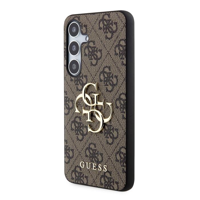 Guess PU 4G Metal Logo Case Защитный чехол для Samsung Galaxy S24 / коричневый (GUHCS24S4GMGBR)
