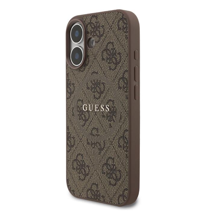 Guess PU Leather 4G Colored Ring MagSafe Case Защитный чехол для iPhone 17 / коричневый (GUHMP17SG4GFRW)