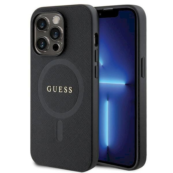 Guess GUHMP14LPSAHMCK Saffiano MagSafe Защитный чехол для iPhone 14 Pro 6.1" / чёрный (GUHMP14LPSAHMCK)
