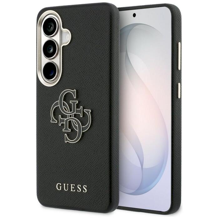 Guess Grained Big 4G Metal Logo Case Защитный чехол для Samsung Galaxy S26 Plus / чёрный (GUHCS26M5PS4RGGK)