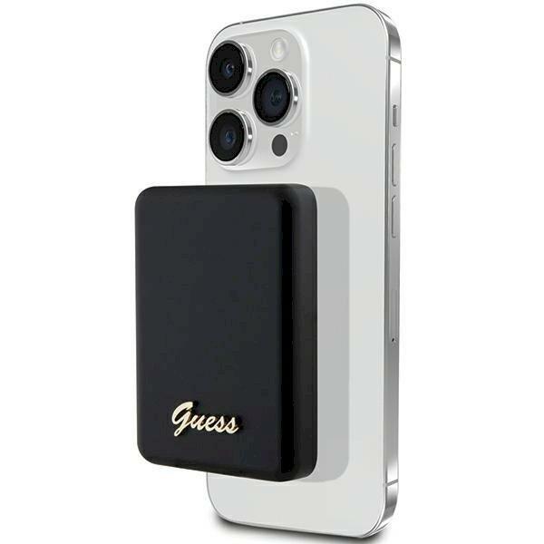 Guess Induction Powerbank 15W GUPBM5ALGSGK 5000mAh Беспроводная зарядная батарея / чёрный MagSafe Metal Script Logo (GUPBM5ALGSGK)