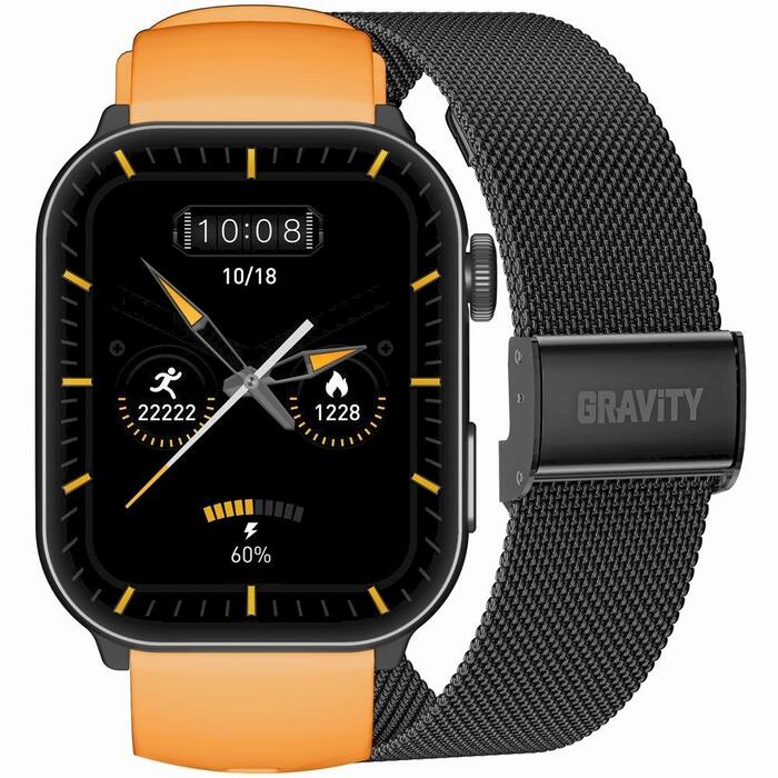 GRAVITY GT28-2 Смарт-часы мужские с ремешком + браслетом / оранжевый/чёрный (GT28-2)